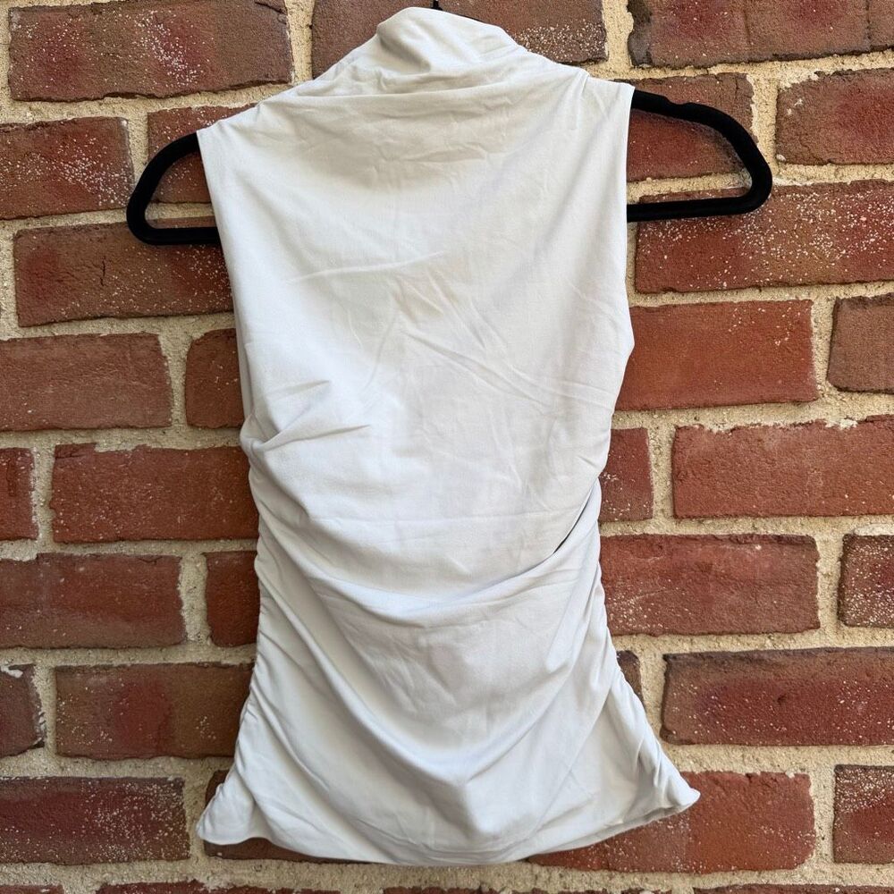 Aritzia Original Contour Flourish Top cream Ruched Square neck XL NEW - Picture 9 of 12